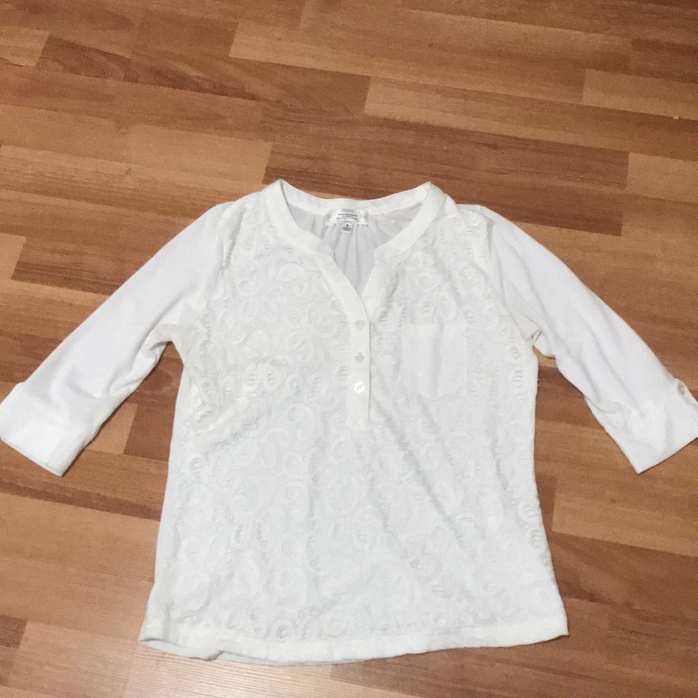 White crotchet blouse size S